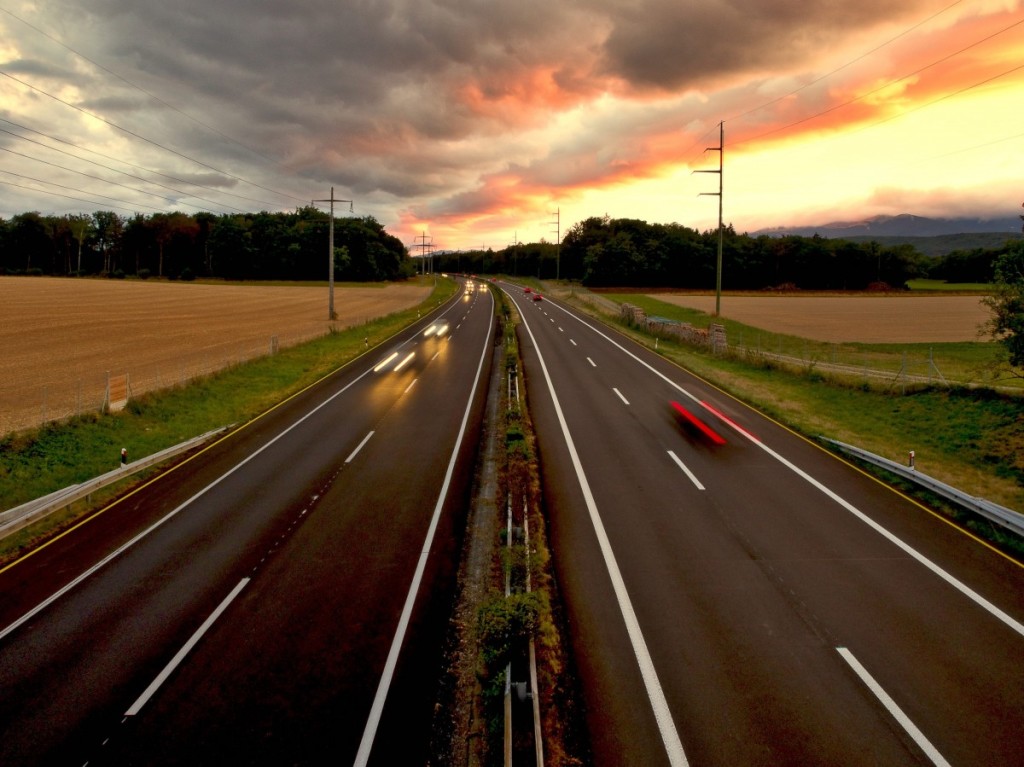 road_motorway_freedom_evening_sunset_highway_transport_car-853617